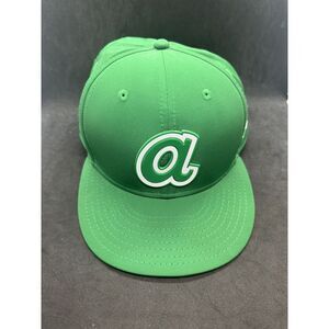 Atlanta Braves HatNew Era 7‎ 7/8 Fitted 59Fifty Kelly Green St Patricks Day EUC